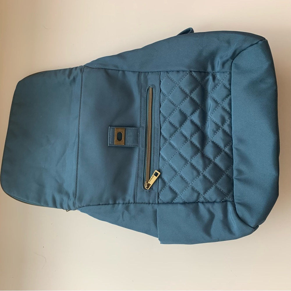 Travelon Blue Quilted Backpack - Picture 4 of 16